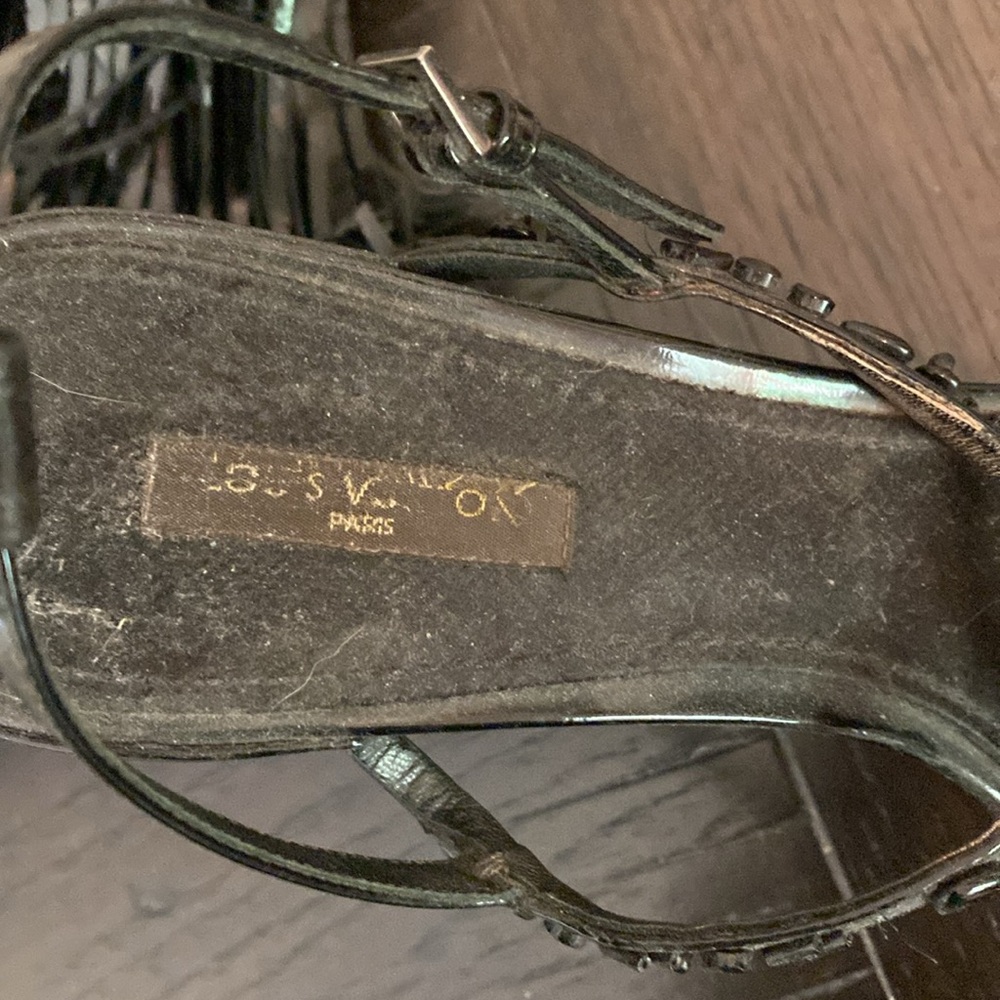 Louis Vuitton  Black Beaded Women's Sandals - Picture 10 of 11
